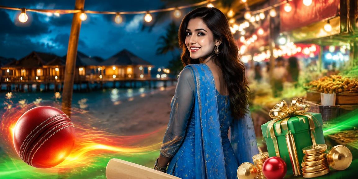 সেন্ট মার্টিন দ্বীপে সালোয়ার কামিজ পরে ক্রিকেট বেটিং উপভোগ করছেন একজন